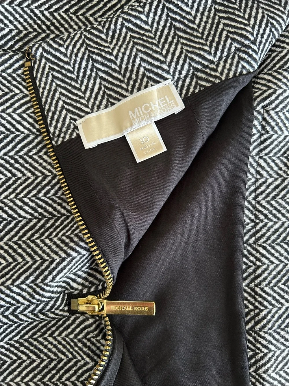 Michael Kors Black and White Pencil Skirt